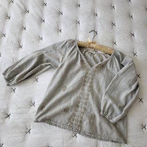 World Market 3/4 Sleeve Embroidered Blouse
